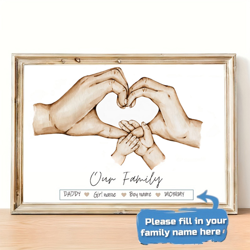 Home Cinema Wall Art - Póster personalizado de mano familiar, pintura