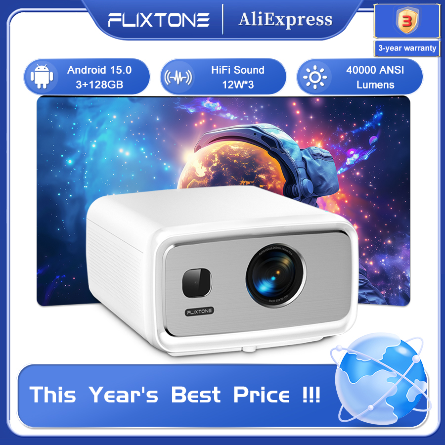Home Cinema Gaming - Proyector Flixtone D10S Beam 4K Portátil,