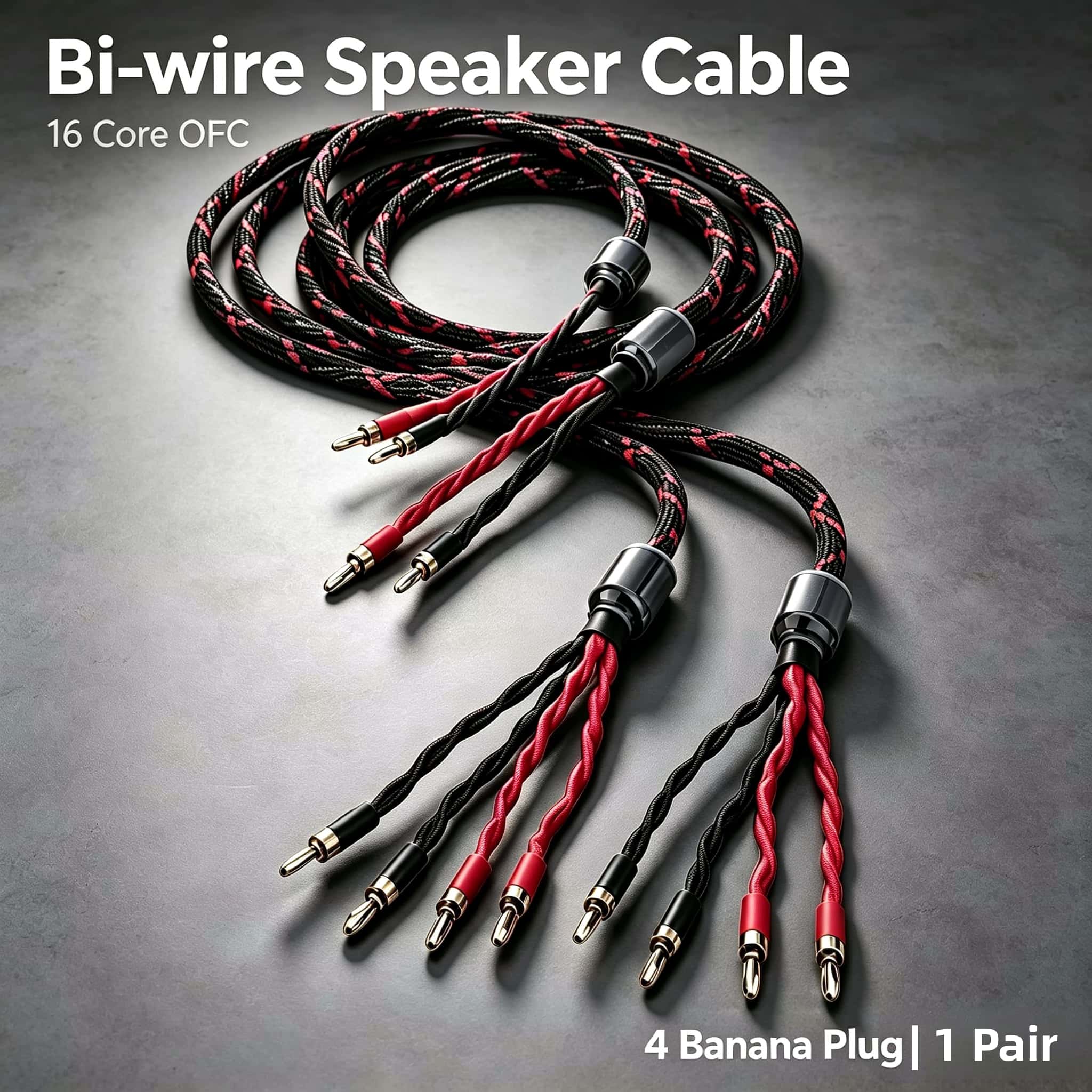 Home Cinema Amplifier - Cable de altavoz bi-cableado OFC de