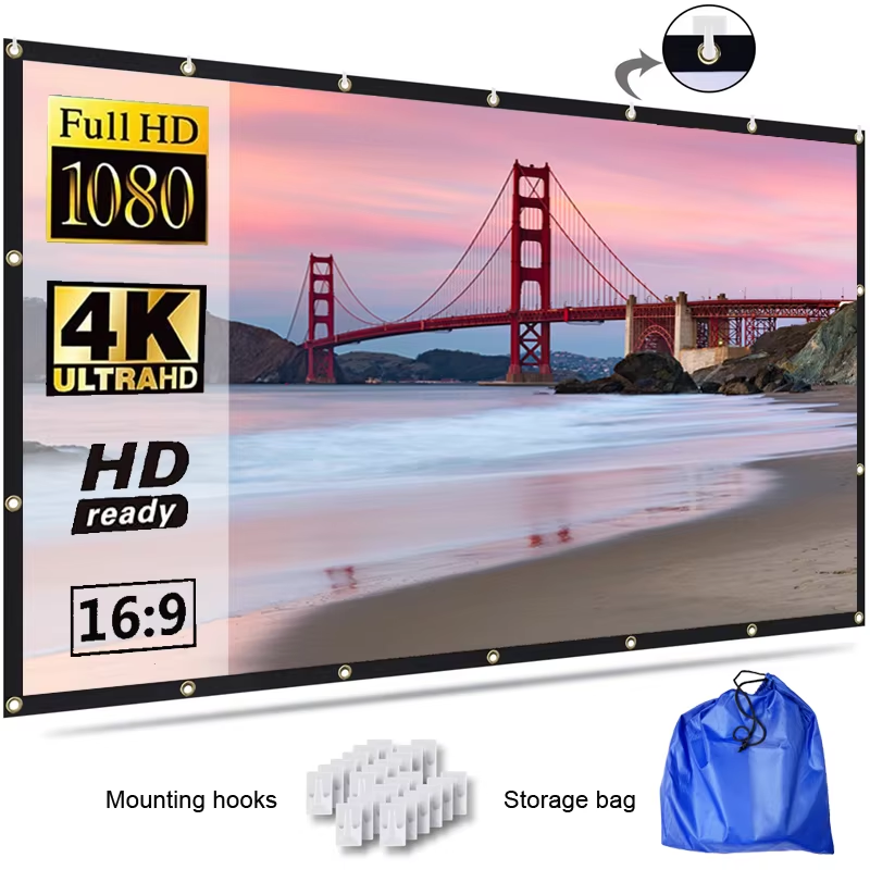 Home Cinema Blanc - Pantalla Portátil Yovanxer para Proyector de