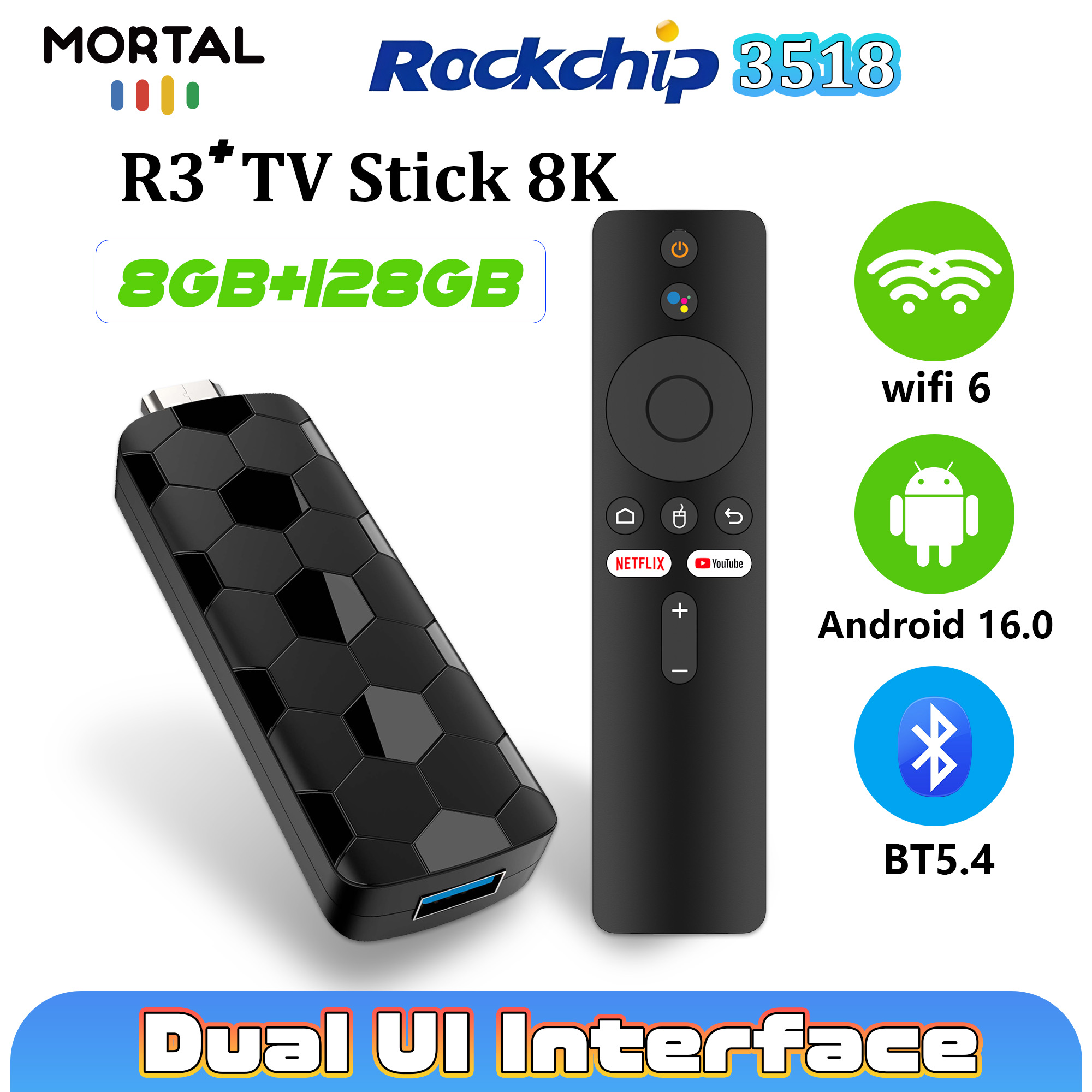 Home Cinema Furniture - TV Stick Mortal R3+ Android 16,