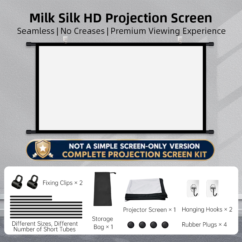 Home Cinema Blanc - Pantalla de proyección montada en la