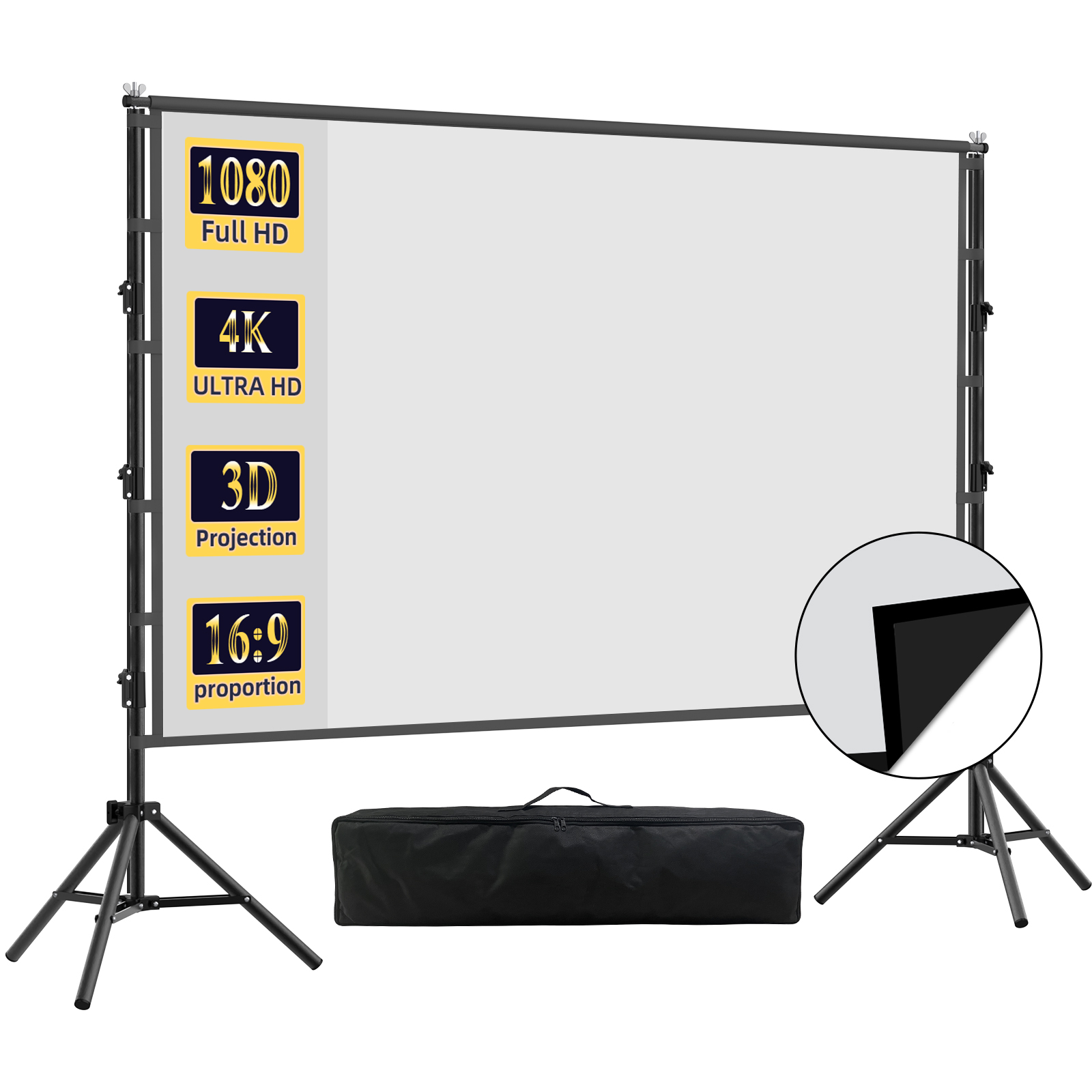 Home Cinema Rack - Pantalla de proyección VEIDADZ con soporte,