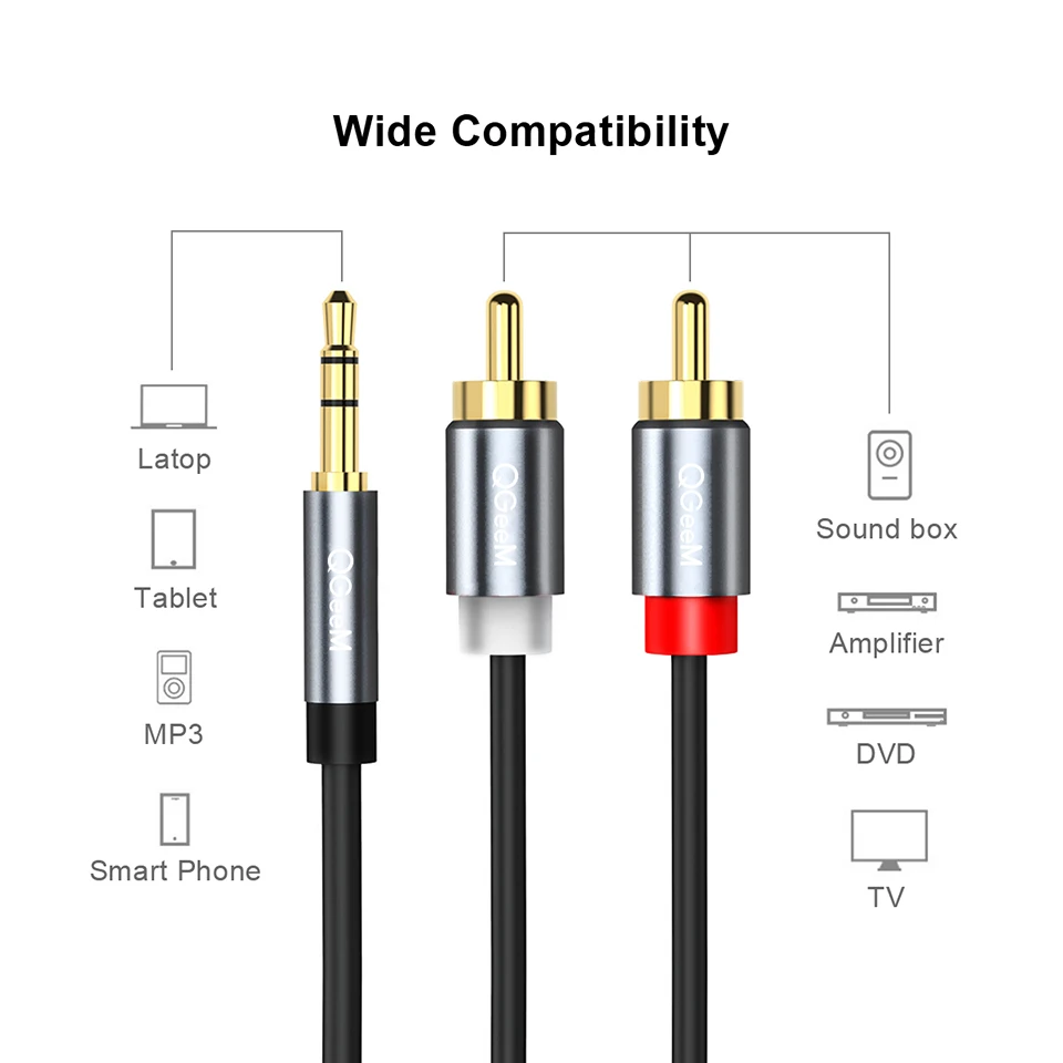 Cable RCA QGeeM 2RCA a 3.5mm,  - Home Cinema Amplifier reseña y precio