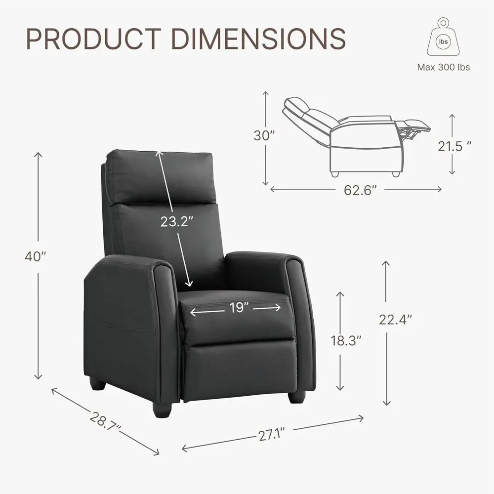 Sillón Reclinable de Cuero Sin - Home Cinema Rack reseña y precio
