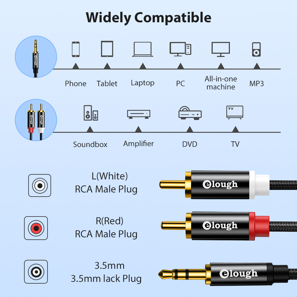 Elough-Cable RCA AUX para alta - Home Cinema Amplifier reseña y precio