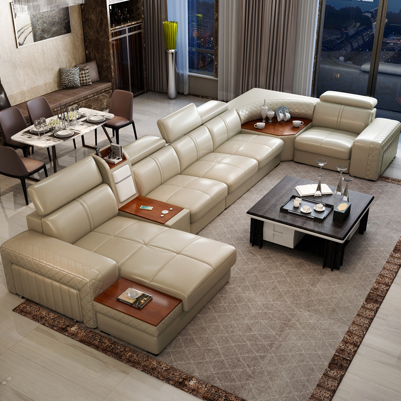 Sofás modernos de cuero genuin - Home Cinema Room Accessories reseña y precio