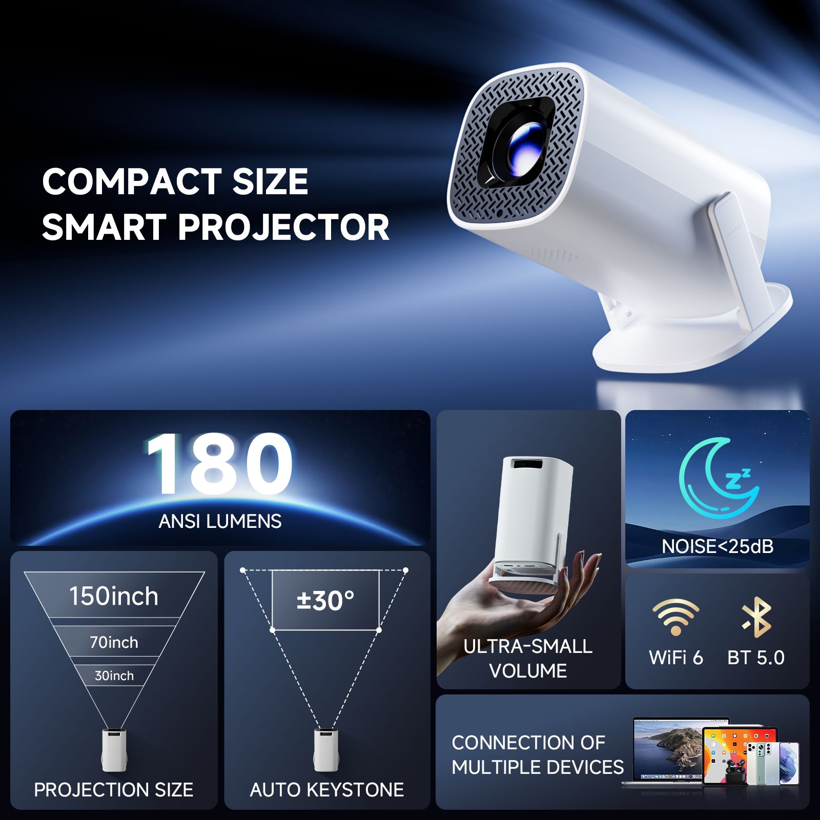 Mini proyector inteligente P30 - Home Cinema Rack reseña y precio